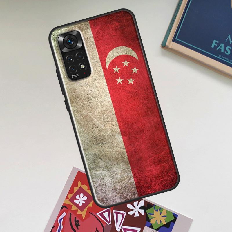 

Singapore Flag Case For Xiaomi Redmi Note 13 14 Pro 10 11 12 15 Pro Plus Redmi 15 14C 13C 10C 12C 15C Cover Redmi 15C 4G