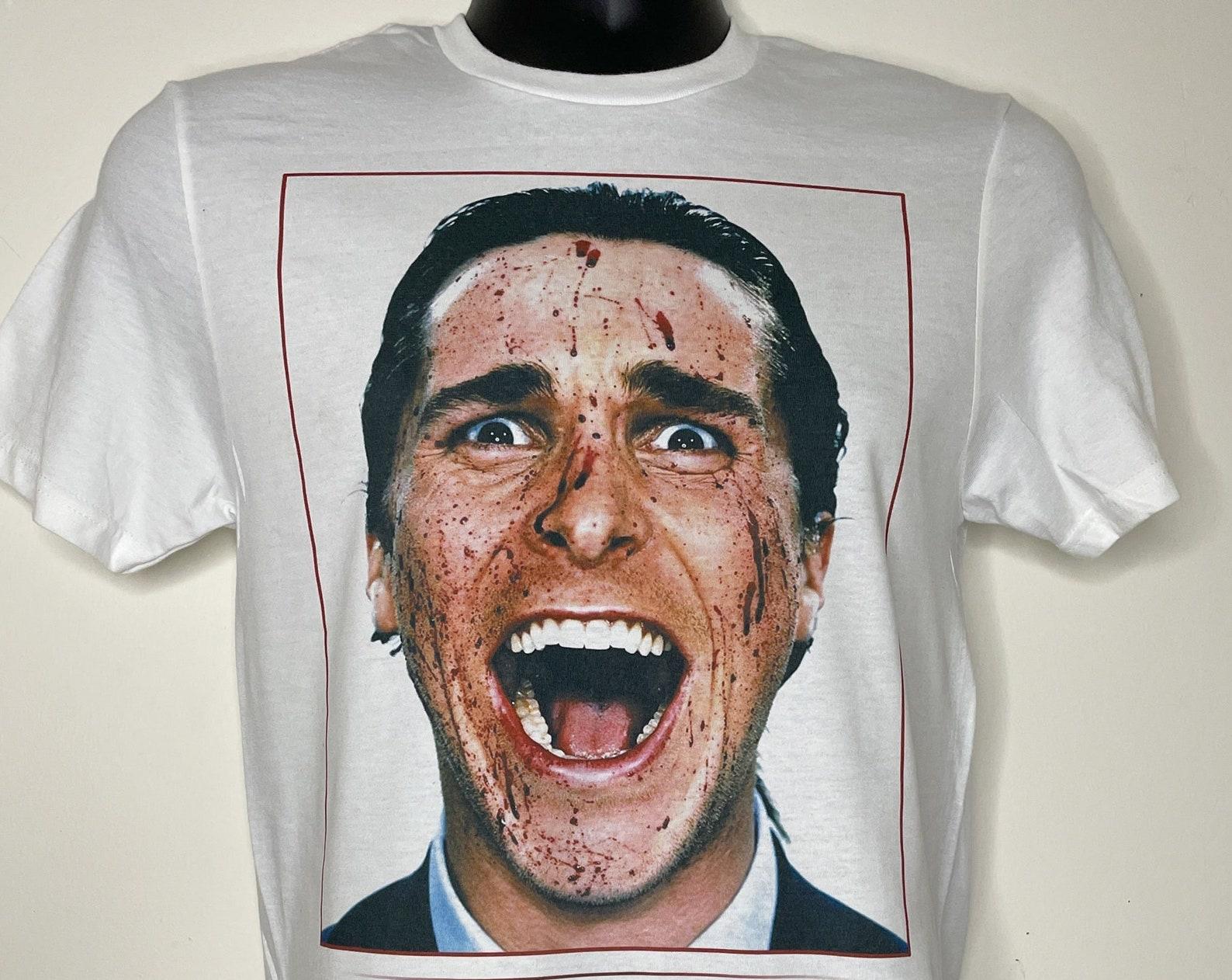 American Psycho - vintage retro film 80s 90s cinema - patrick bateman bloody face - psycho shirt L