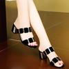 Sandals women's summer wear 2025 new fairy style mid-heel fashion Korean version versatile cool slippers high-heeled women's shoes