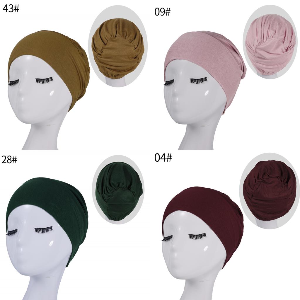 Silk Cotton Headscarf Cap With Elastic Fit For Casual Daily Wear