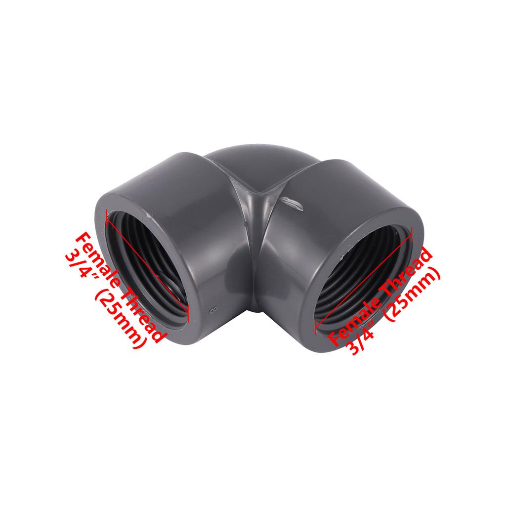PVC Water Supply Pipe 1/2" 3/4" Female Thread Elbow Connector 90 Degree Plastic Right Angle Elbow Adapter Aquarium Joint Fitting