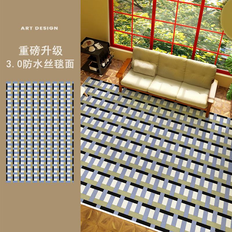 

Ковры в средневековом стиле для гостиной, синий клетчатый, декор для спальни, ковер в стиле ретро, толстый ковер для лаунжа, домашний, моющийся, напольный коврик 80*120cm