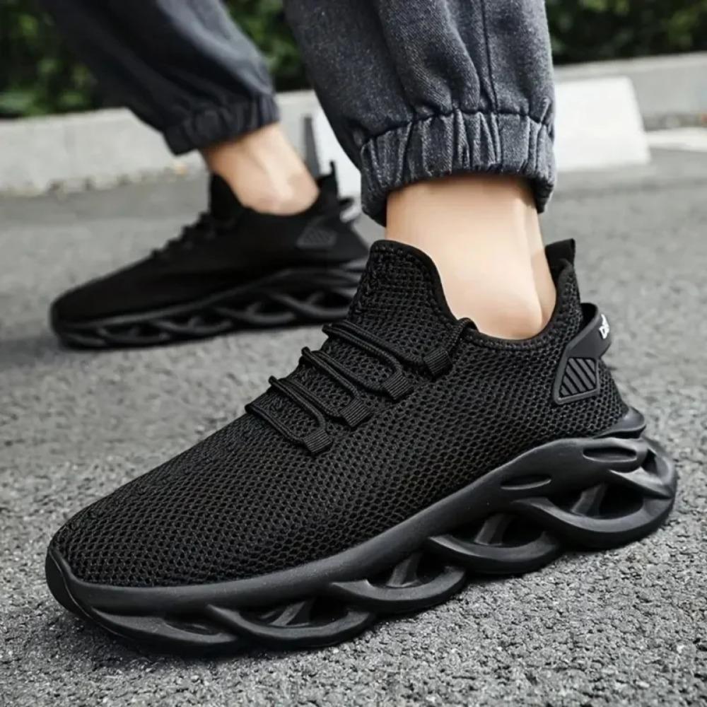 Men'S Sports Running Black Jogging Shoes Casual Sports Shoes Brown Outdoor Breathable Mesh Lightweight Shock Absorbing Tennis