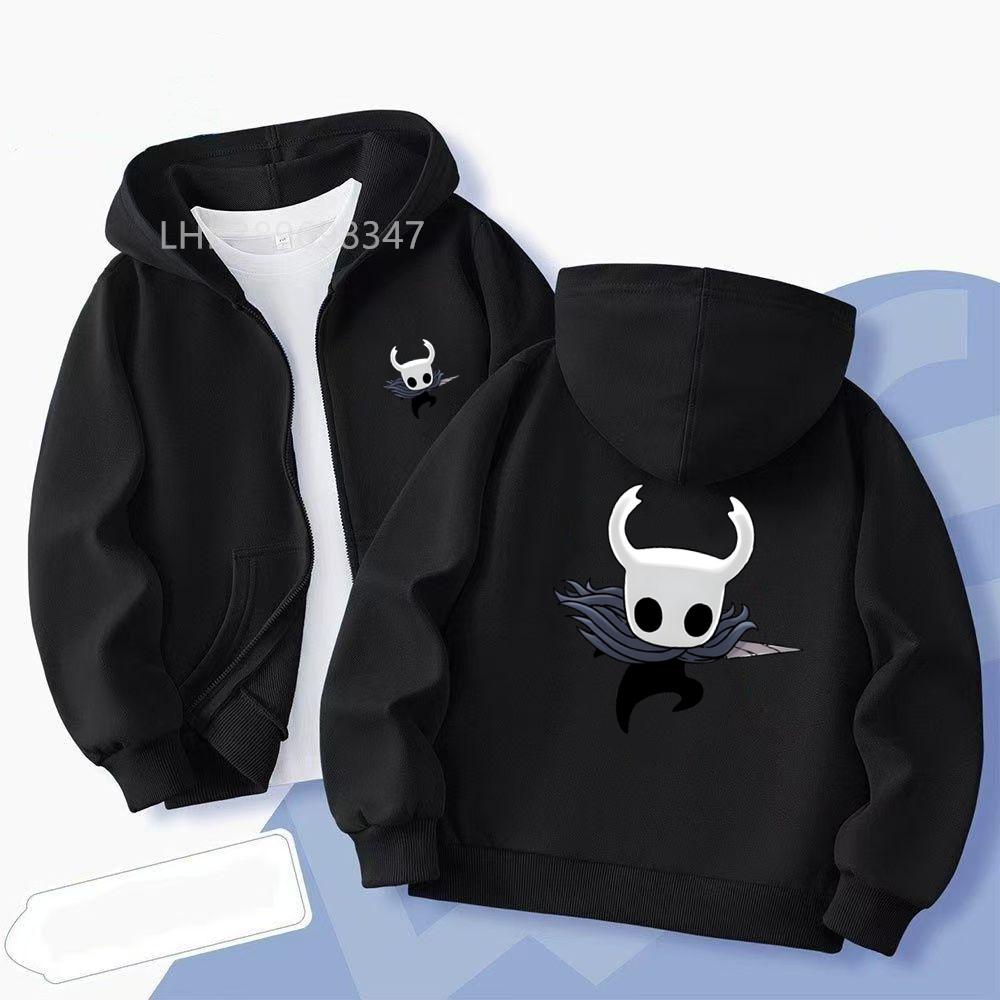 Children Hoodie Zip Up cardigan Game Hollow Knight Kid 3-12 Year Tops Print Pattern Girl Pink Boy Black Coat Autumn Hoodies