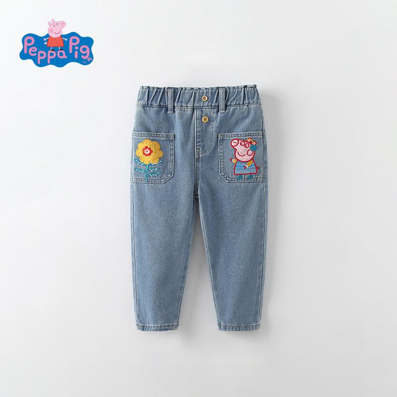 

Стильні джинси для дівчаток Пеппа Піг, washed denim, для весни та осені 130 cm