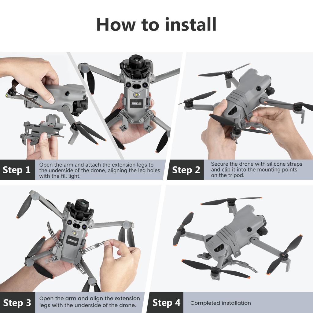 STARTRC DJI Mini 5 Pro Landing Gear Height Increase Bracket, Landing Gear Guard, Increases Height by 22mm, Foldable, Safe Flight, Mini 5 Pro Drone