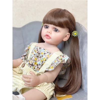 Fashion Beautiful Soft Reborn Baby Realistic Mini Baby Reborn Child With Hair Entity Doll for Girl Toddler Birthday Gift 55cm