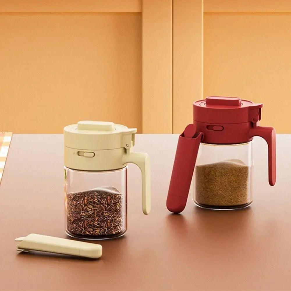 Dustproof Glass Spice Bottle Moisture-proof Spice Sorting Bottle 2 In 1 Salt Container  Kitchen