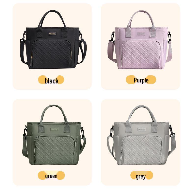 Large Capacity Insulated Lunch Bag with Crossbody Strap