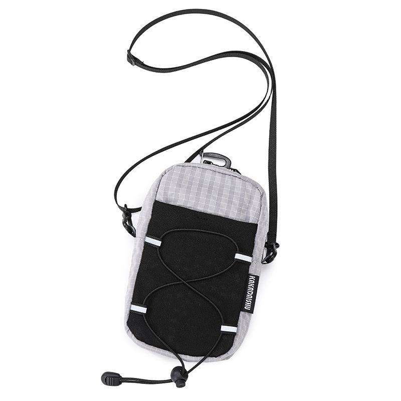 

Outdoor shoulder strap mobile phone bag hanging bag hiking expansion bag kettle storage bag ultra-light waterproof backpack accessory bag серый