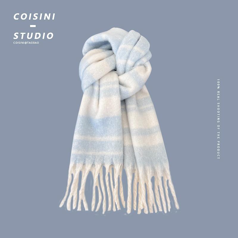 Maillard Premium Atmospheric Scarf for Women Winter New Korean Version Versatile Thickened Mohair Plush Scarf Autumn