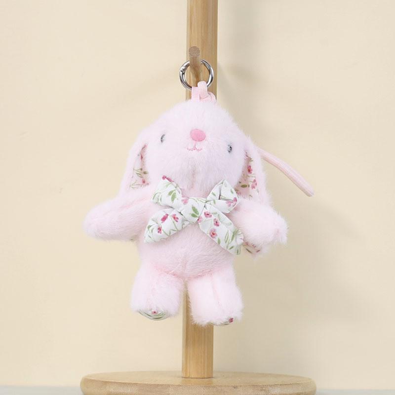Plush Bunny Keychain With Cute Bow For Bag Decor And Gift