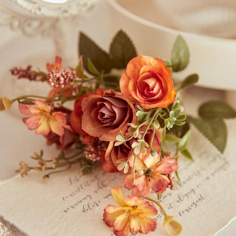 Artificial Flowers Silk Rose DIY Branch Bouquet for Wedding Home Decoration Fake Plants For Party Home Decorative Rose Floral