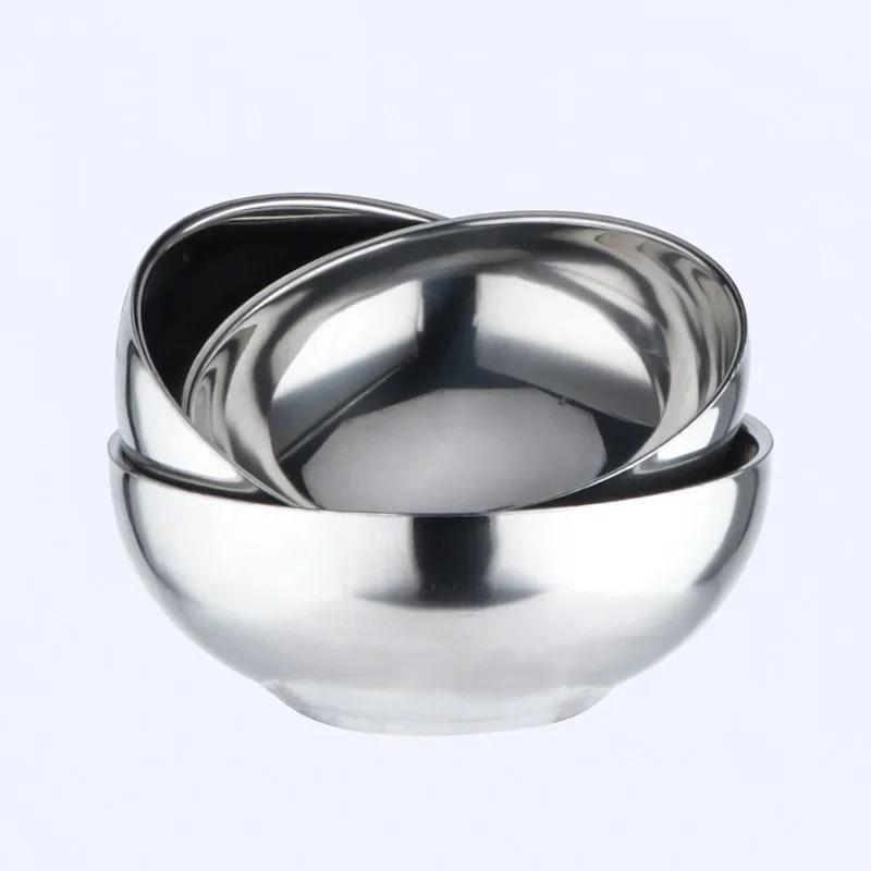 Stainless Steel Bowl Thickened Double Insulation Light Bowl Anti-hot Canteen Restaurant Multi-purpose Children's Bowl