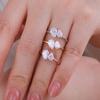 1.5cttw Double Pear Cut Moissanite Diamond Ring for Women Two Stone Toi Et Moi Wedding Bands 925 Silver Gold Plated Jewelry