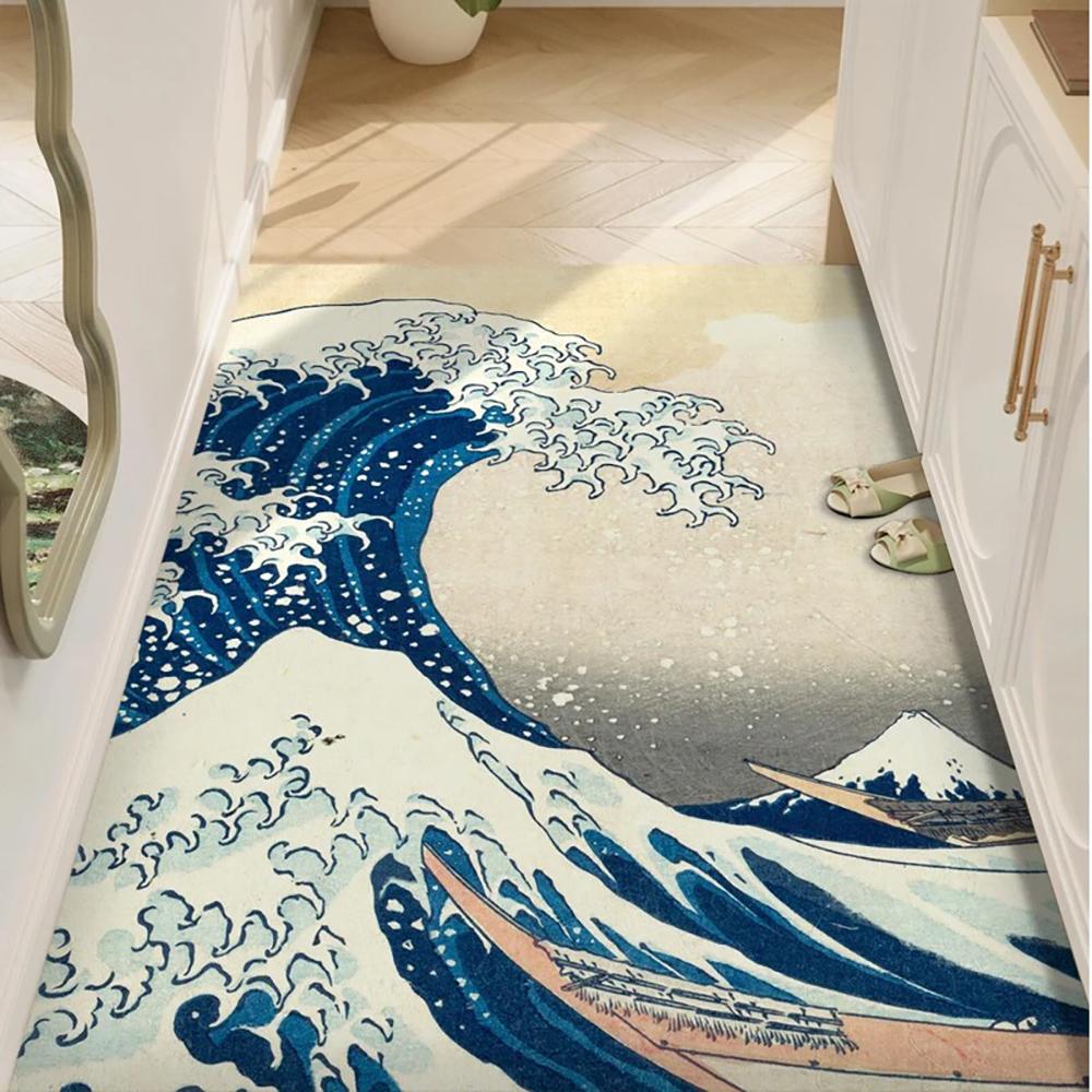 

VIKAMA Flannel Carpet Van Gogh Vintage Entry Door Mat Entryway Rug Small Rug Non-slip Rug Washable Dirty Resistant Home Decor 40x60cm 16x24inch