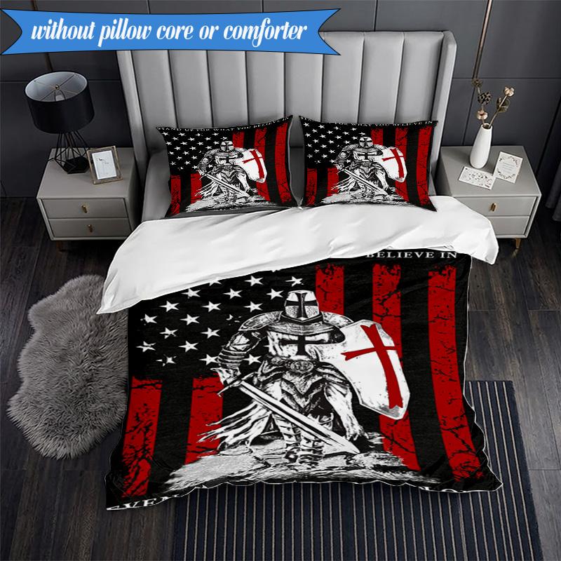 Knightly Crusader Armor 3pcs K-pop Music Group Bedding set,Ideal for Bedroom, Dormitory,Including Duvet Cover And 2pcs Pillowcases,Fan Gifts