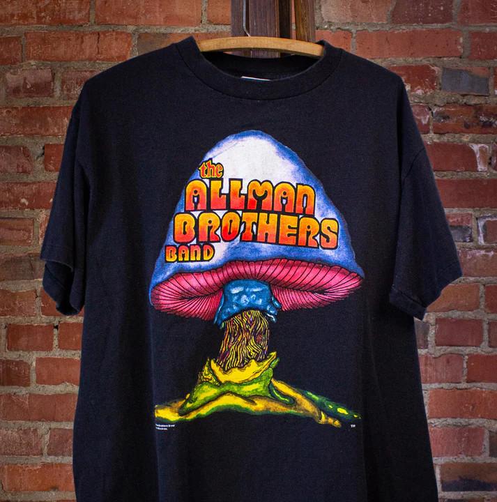 

Vintage Allman Brothers Mushroom Summer #039;92 Concert T Shirt 1992 Black Unisex T-Shirt S