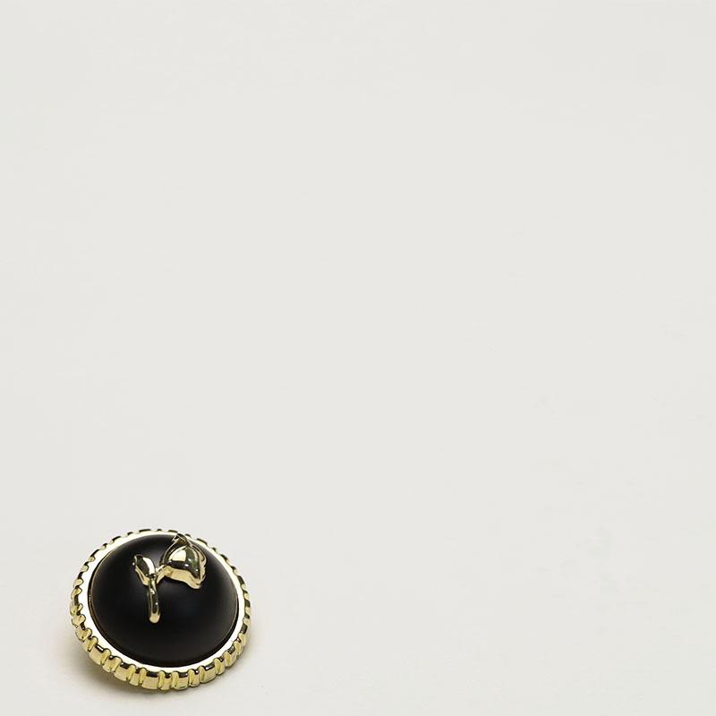 

5pcs Rose Button Gold Tooth Edge Black Bead Metal Accessories Women s Coat Jacket Small Fragrant Clothing Button 1 #[18mm tooth edge gold rose black]
