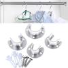 1/2Pcs Curtain Rod Tube Hook Fixed Support Bracket Seat Stainless Steel Flange Seat Wardrobe Hanger Rod Fixing Hardware Parts