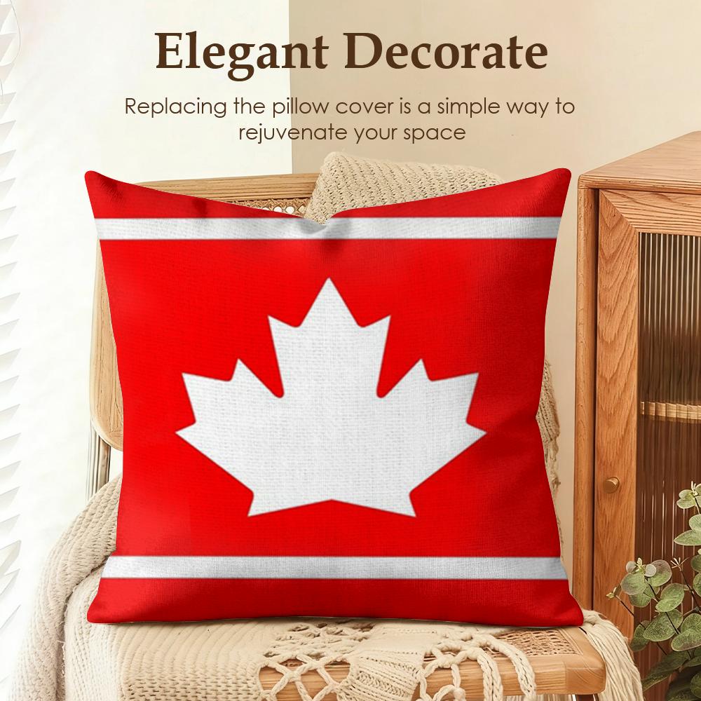 Canada Canadian Flag CA Leaf Cushion Cover Natural Linen Organic Fabric DoubleSided Printing Sofa Home Decor Gift Pillow Case