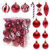 Festive Holiday Ornament Collection Shatter Proof Plastic Baubles Decorations Glittering Christmas Tree Pendants