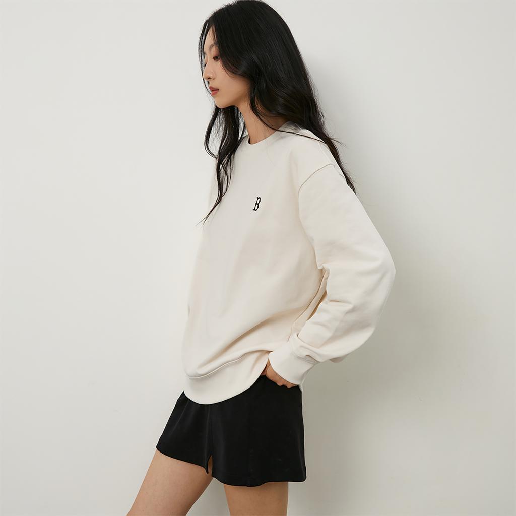 New MLB Boston Red Sox Basic Collection 24FW American Vintage Sweatshirt Unisex Dark Cream 3AMTB9144-43CRD