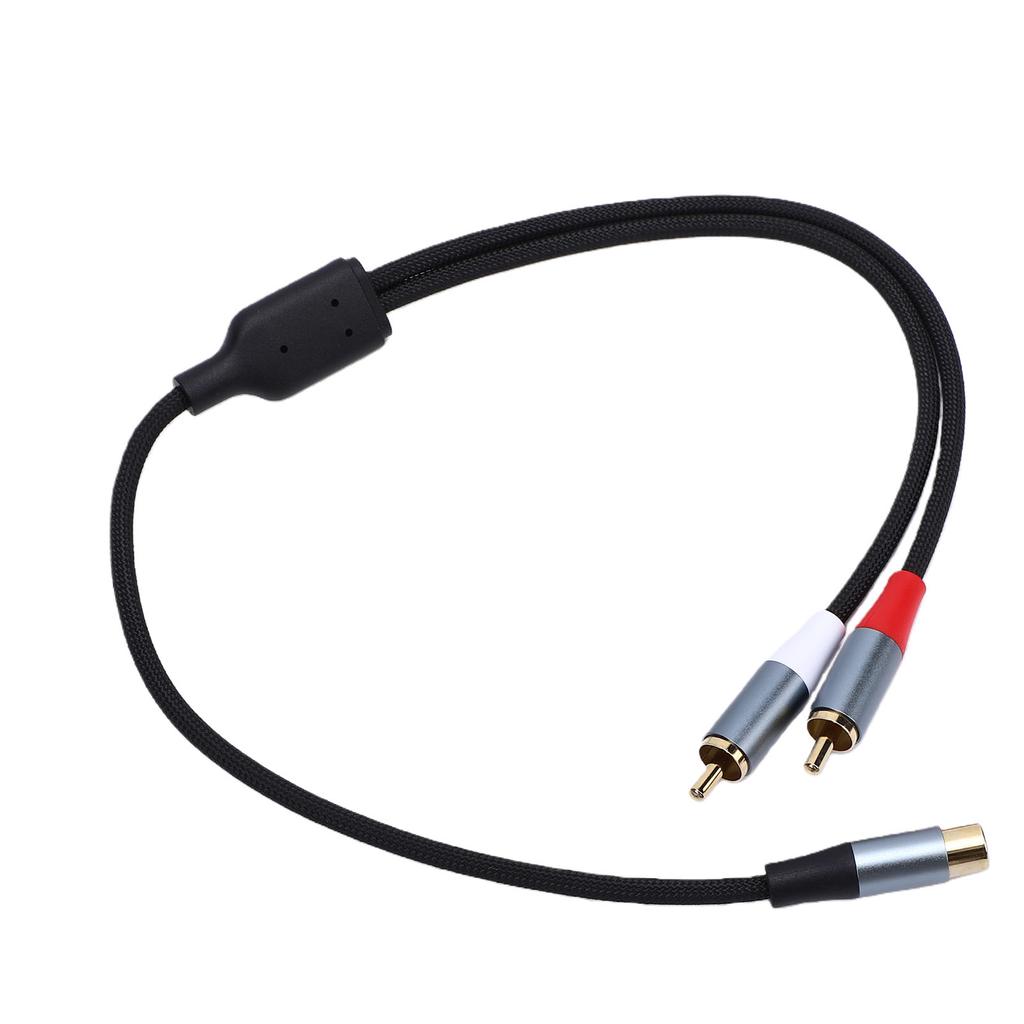 1 Female To 2 Male Y Splitter Cable Stereo Sound Video Splitter Adapter Extension Cord for Subwoofers Speakers Home