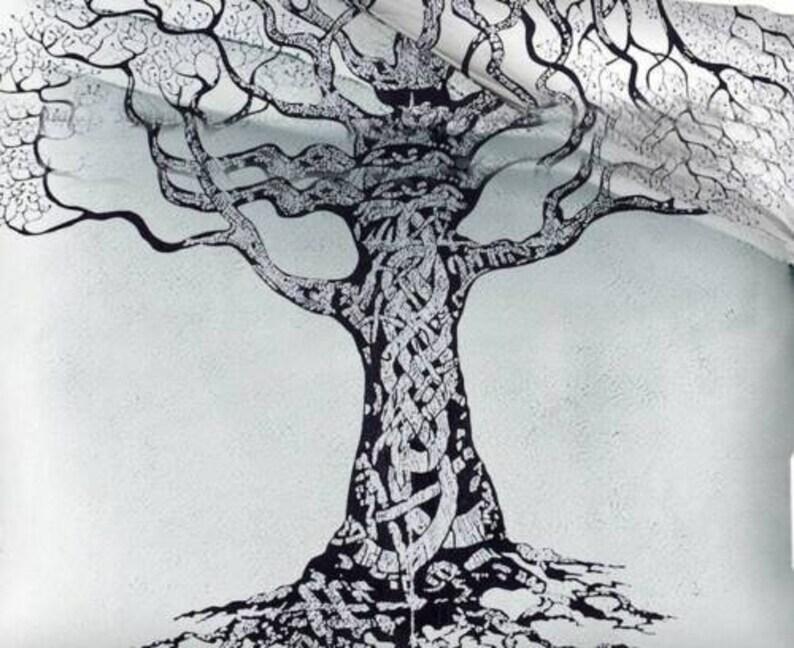 

Древо жизни Постельное белье ручной работы Одеяло Бохо Индийское покрывало Постельное белье Простыня с 2 наволочками Индийский комплект постельного белья