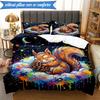 3-teiliges Bettwäsche-Set ' Eichhörnchenträume im Mondlicht', Enthält 1 Bettbezug und 2 Kissenbezüge, Perfekt für Schlafzimmer, Wohnheim, Weihnachtsgeschenk für Fans