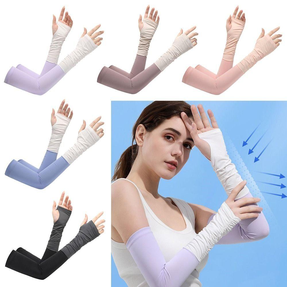 

Тонкие солнцезащитные перчатки Длинные солнцезащитные перчатки Модные рукава с рукавами Лето Весна