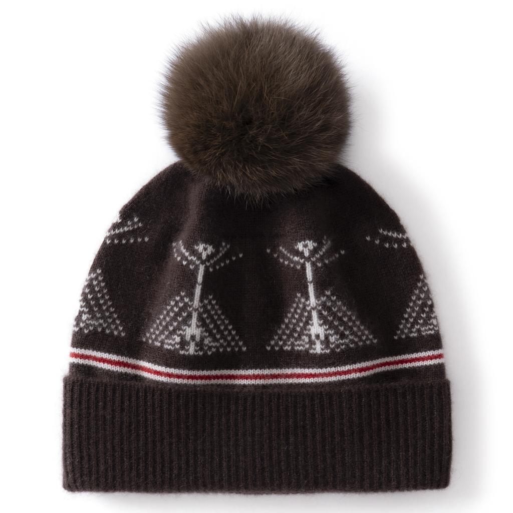 Fair Island wind wool hat women's autumn and winter thickened warm knitted hat hairball ear protection hat men's versatile cold hat tide