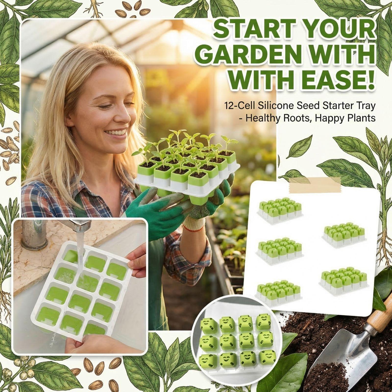 

Reusable Seed Starter Trays with Humidity Dome for Seedling Germination and Propagation Suitable for Indoor Gardening and Hydroponics One Size зелёный