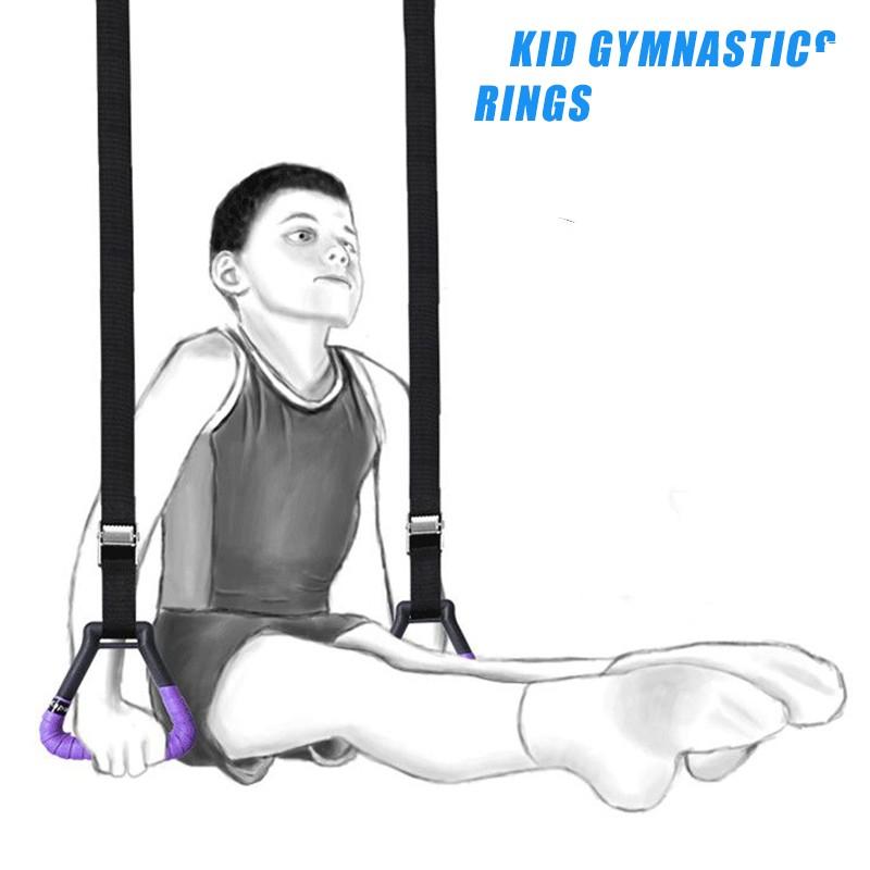 Gymnastics Rings Kid Horizontal Bar Indoor Non-slip Gym Toy Rings With Swing Adjustable Straps Pull-up Workout Fitness Equipment