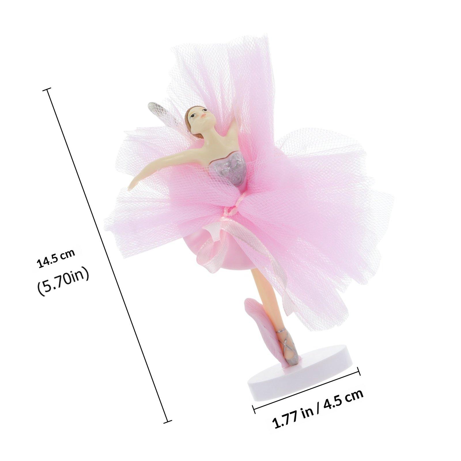 

3 Sets Ballerina Cake Topper Birthday Party Cake Decor Ballet Cupcake Toppers Tulle Skirt Creative Dessert Ornament розовый