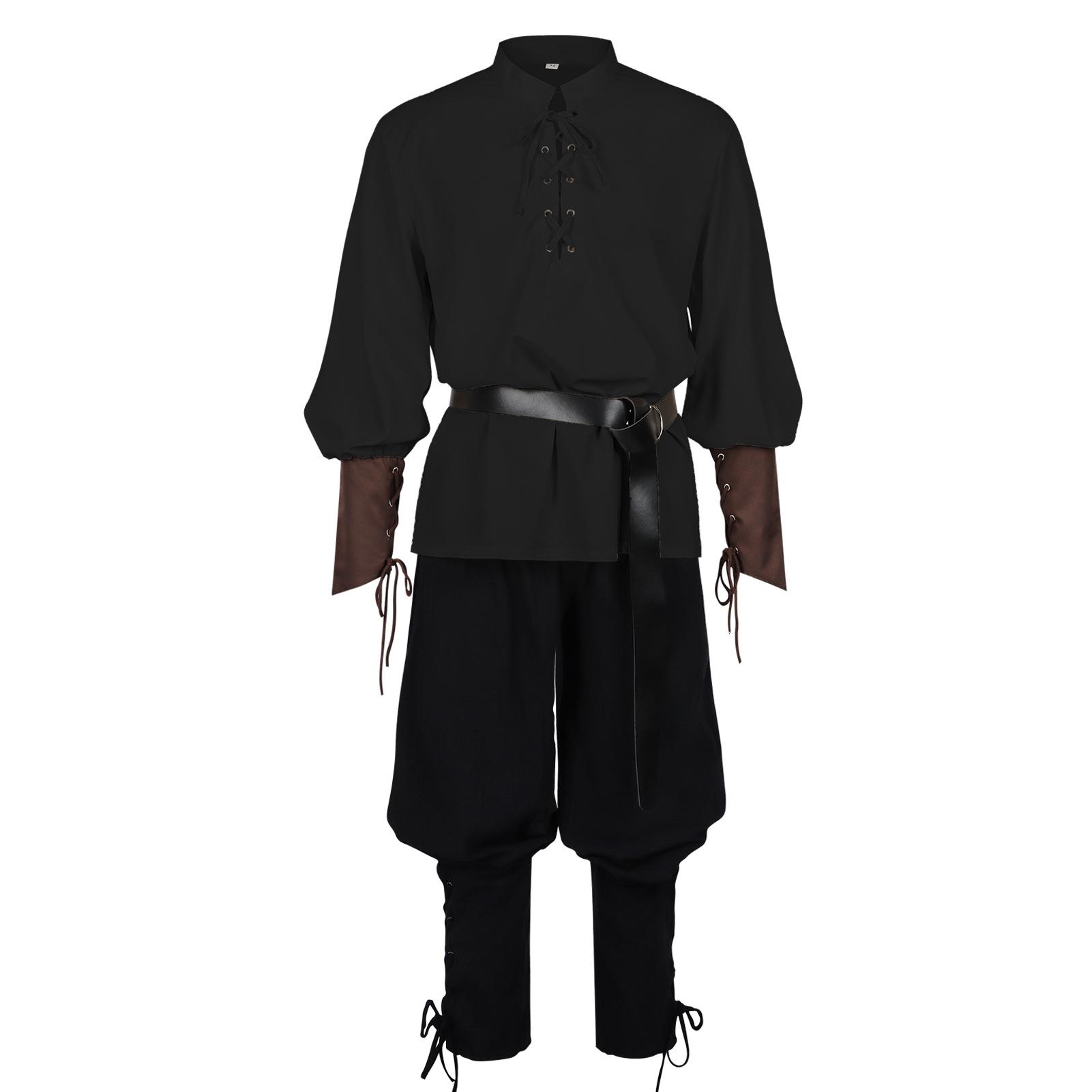 Men`s Medieval Pirate Costume Renaissance Shirt