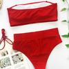 Women's Metal Buckle Bandeau Bandage Bikini - Style 2043