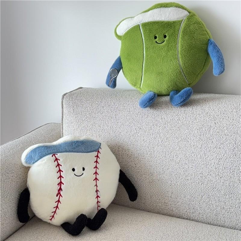 Cartoon Featherball Plush Cushion With Embroidered Design For Home And Office Lounge Decor
