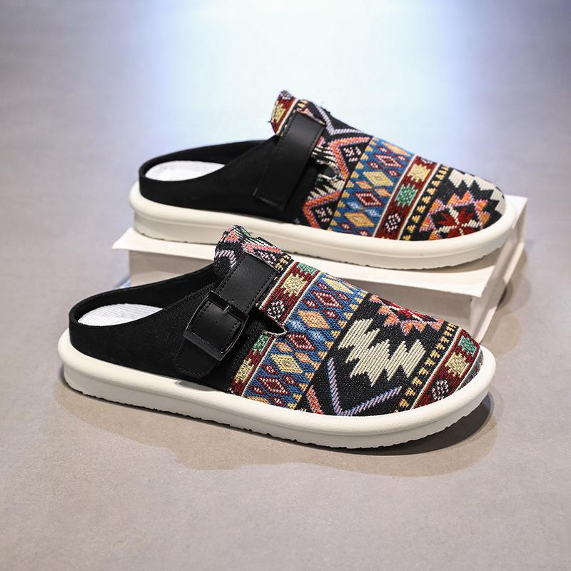Fashion Fashion Trend Men's Slippers 2025 Summer New Soft Bottom Printed Breathable Casual Slippers Lightweight Comfortable Men Sandals