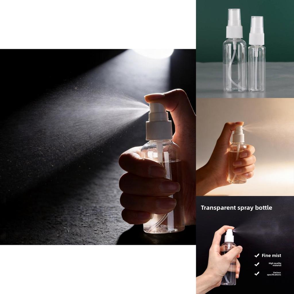 Transparent Pet Spray Bottle With Press Down Nozzle For Hand Sanitizer And Cosmetics