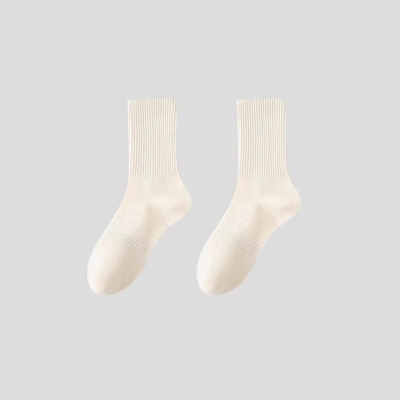 Women's Spring and Autumn 7A Antibacterial Cotton Solid Color Odor Proof Sports Stockings