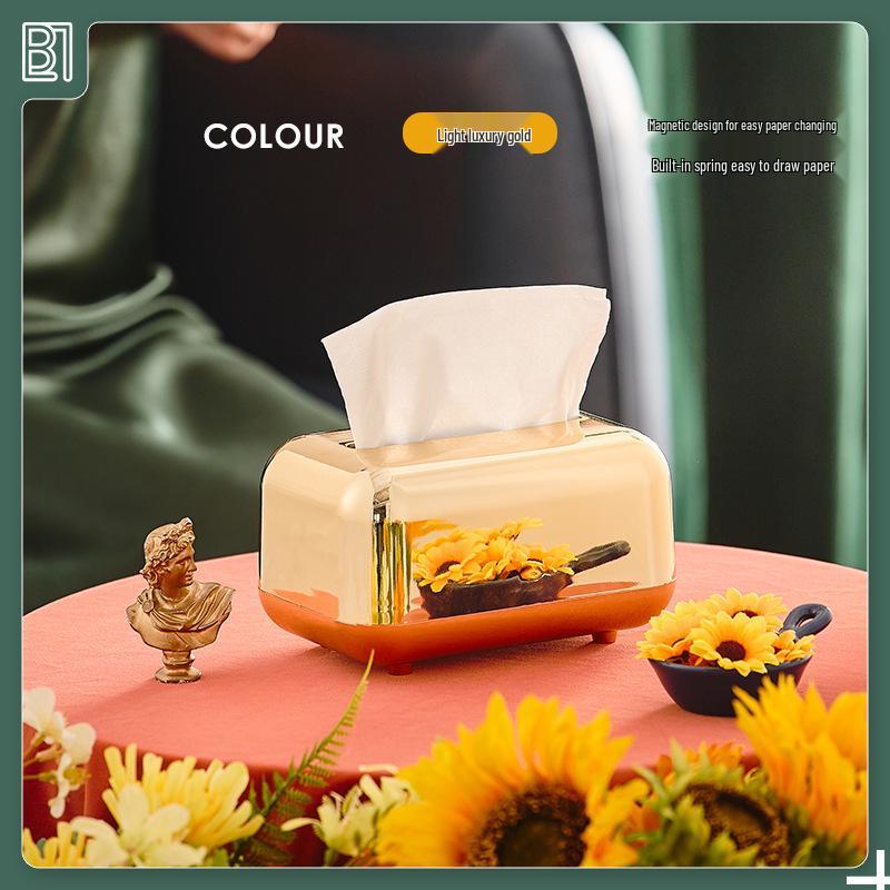 

Electroplated European Retro Tissue Box for Living Room