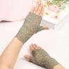 Flower Pattern Lace Sunscreen Gloves Breathable Mesh Thin Fabric Fingerless Gloves Exposed Finge Sun Protection