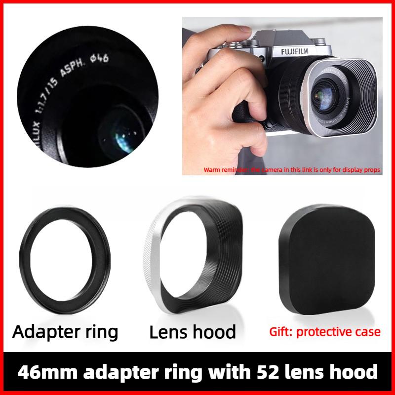 Metal Square Lens Hood for Fuji film XC 35mm F2&XF 23mm / 35mm F2 R WR Lens on XPro3 XT4 XT3 XT30 XT20