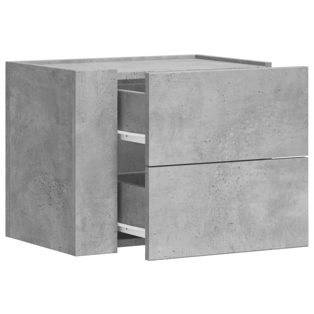 Wall Mounted Nightstand Concrete Grey 45 X 30 X 35 Cm