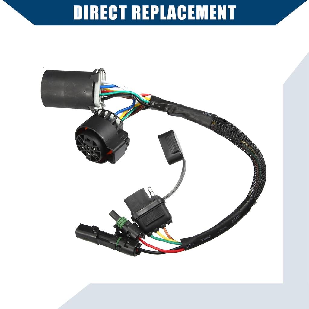 7 Pin to 4 Way Tailgate Light Flat Trailer Wiring Harness/Rear Tailgate Light Wiring Harness for Trailer/Durable Plastic / 1Pcs Black