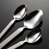 304 Stainless Steel Western Food Spoon Square Handle Sanded Handle Bright Spoon Head Thick and Heavy Multi-specification Hand Throwing Round Edge