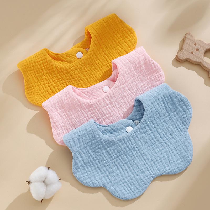 Korean Style Pure Cotton Baby Bibs – Petal Design, Class A Drool Bibs