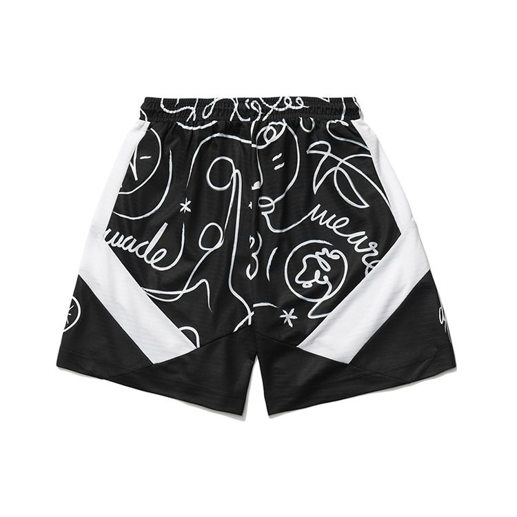 Li-Ning Artist DFT Themed Pattern Sports Basketball Shorts Men Bottoms Black AAPR257-1