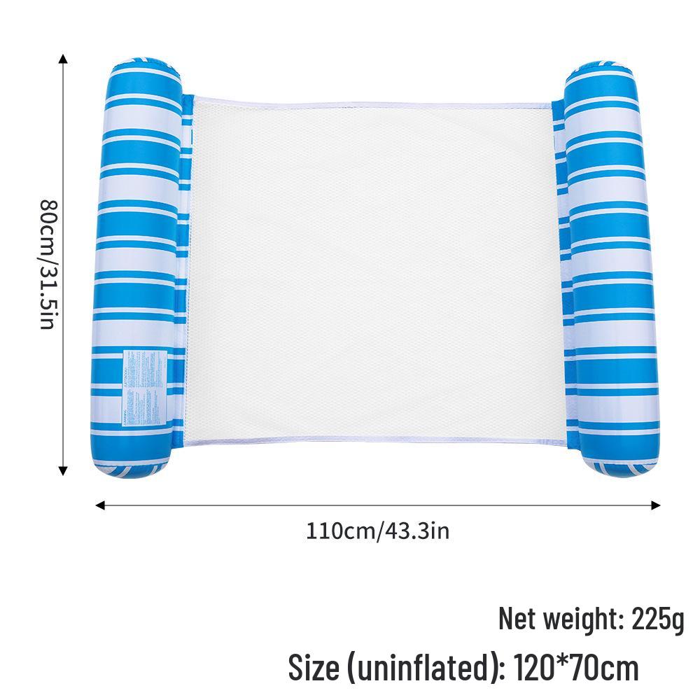 Inflatable Striped Floating Hammock with Foldable Backrest for Adults